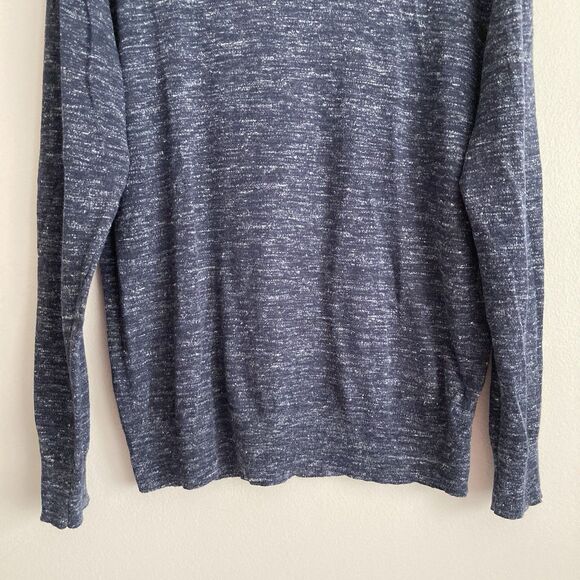 J Crew Sweater Mens Medium Blue Linen Cotton Lightweight Crew Neck Pullover - Picture 4 of 9